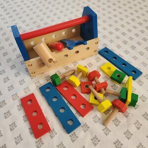 Melissa & Doug Wooden Take-Along Tool Kit Toy Set For Ages 3+